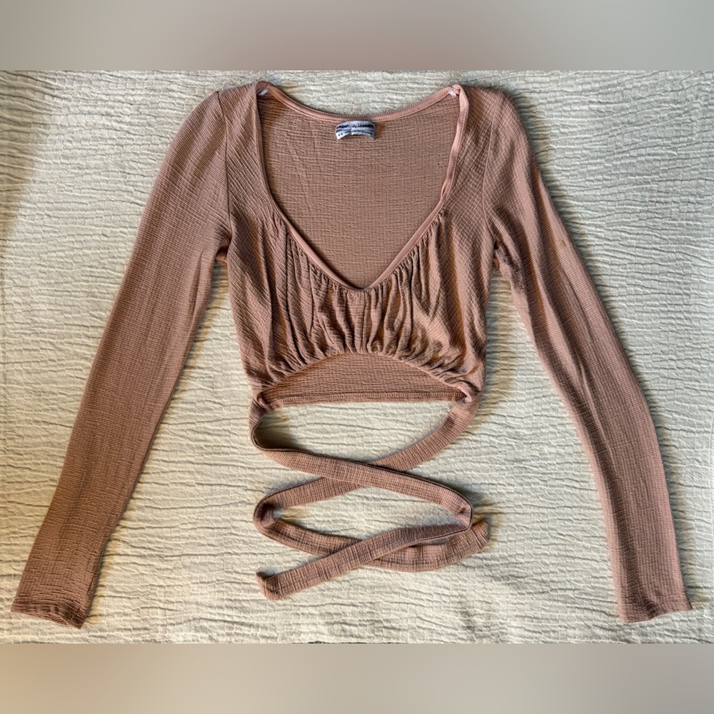 Urban Outfitters Mauve Wrap Crop Top